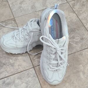 Skechers White Memory Foam Sneakers